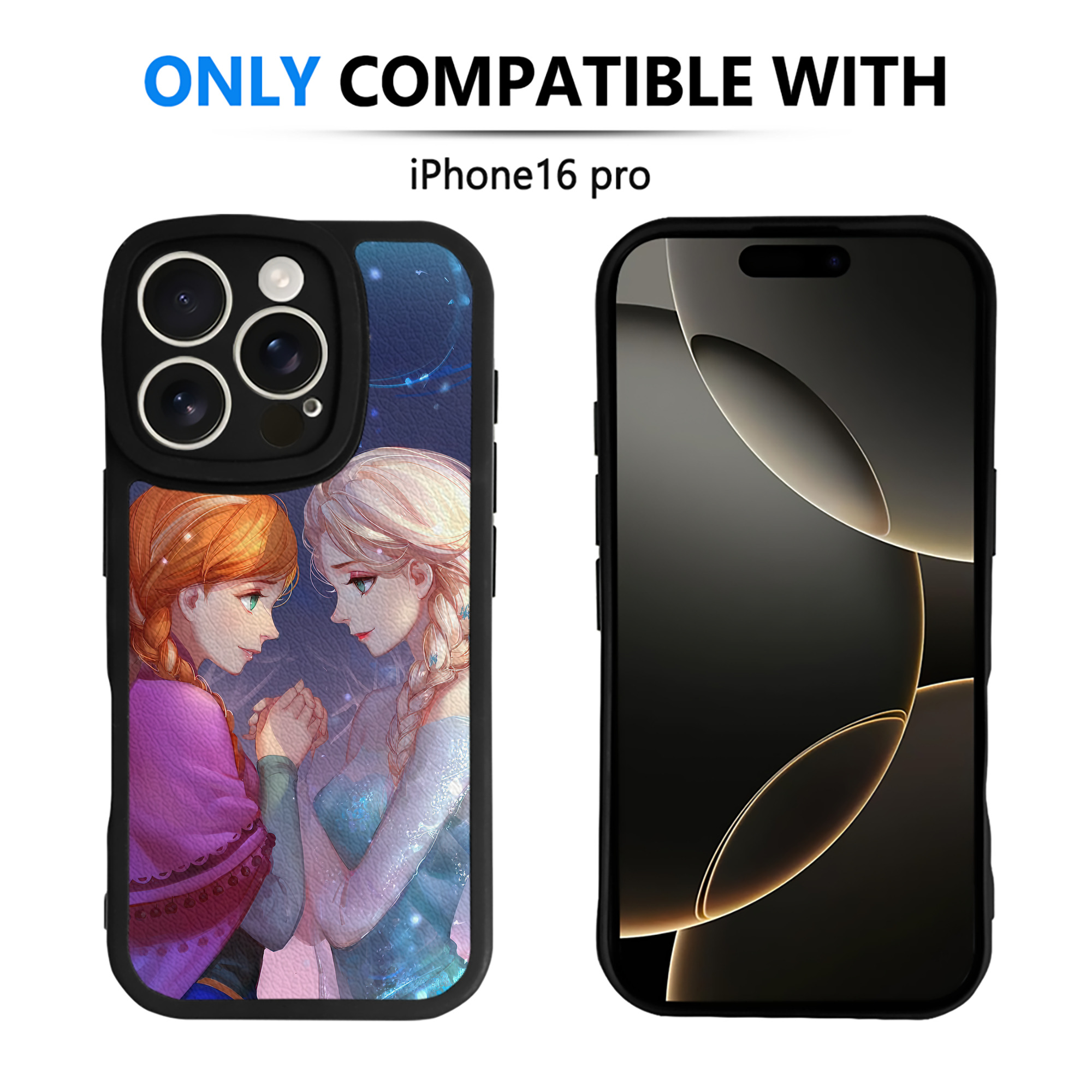 （画像用） アナと雪の女王 アンナ エルサ Frozen Anna Elsa 【iPhone 16シリーズ対応】シリコンスマホケース（レザー調） 材質：シリコン
